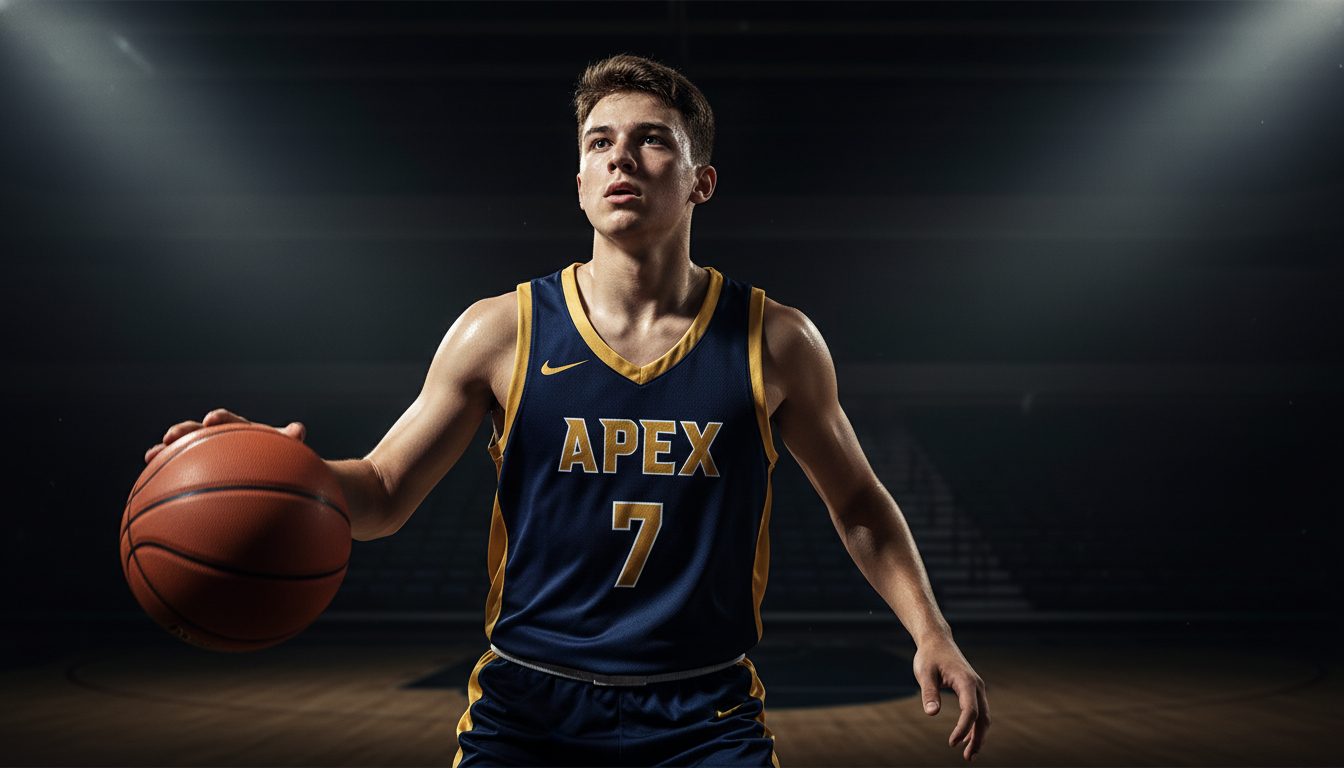 Focused young APEX athlete during high-performance training